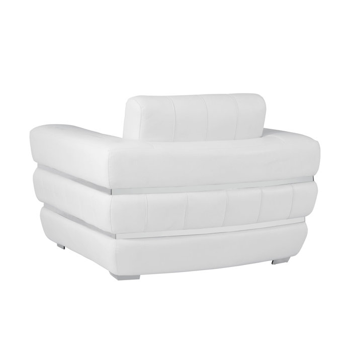 Orren Ellis Botolph 904 White Italian Leather Sofa Set & Reviews
